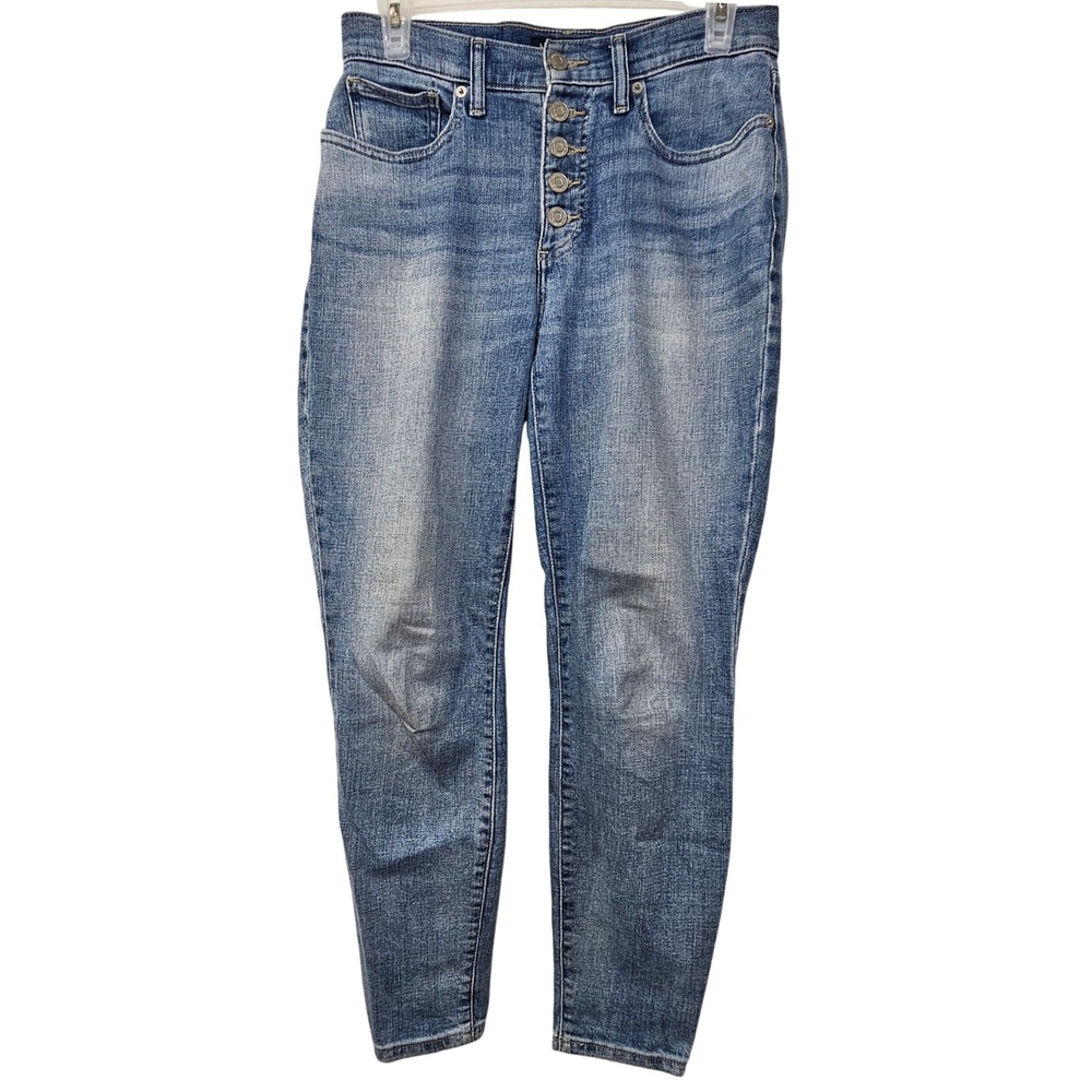 Lucky Brand Bridgette Skinny Jeans 2/26 High Rise‎ Button Fly Distressed Denim